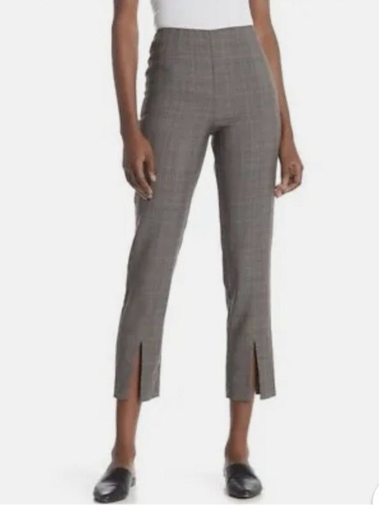 Frame Denim Pants - FRAME EUC Plaid Slit Front Cropped Pants Trousers 6 8 Wool